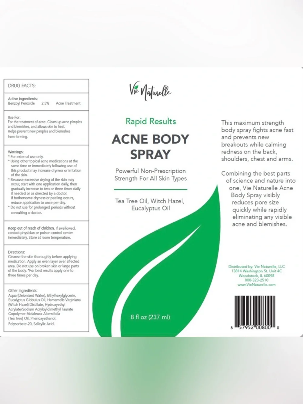 Body Acne Spray - Salicylic Acid - Cystic Hormonal Acne Treatment NWOT